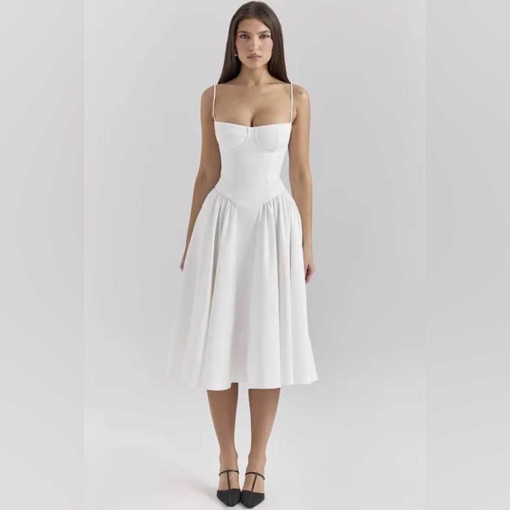 House of CB White Samaria Corset Dress
